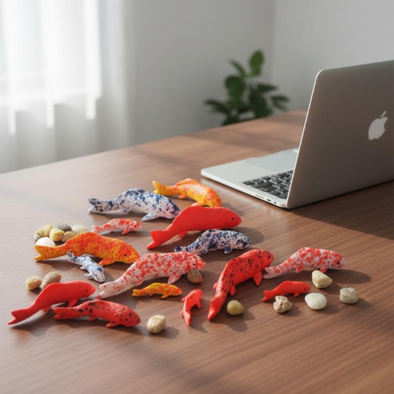 Gift Cartoon Mini Koi Fish Ornament Resin Crafts Cute Carp Figurines Simulation DIY Small Fish Statue Fairy Garden Decorations