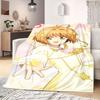 Cardcaptor Sakura Premium Print Flannel Blanket, Cartoon Decorative Throw for Couch, Soft Bedroom Bedding, Ideal for Travel_LIAN