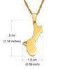 Anniyo 3cm/2.6cm Guam Map Pendant Necklaces for Women Girls Gold Color Silver Color Chains Jewelry Heart Guam Maps #136421