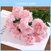 Silk Carnation Flower Bouquet For Home Office Wedding Decor Photography Prop