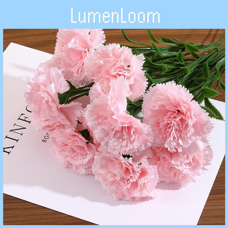 Silk Carnation Flower Bouquet For Home Office Wedding Decor Photography Prop