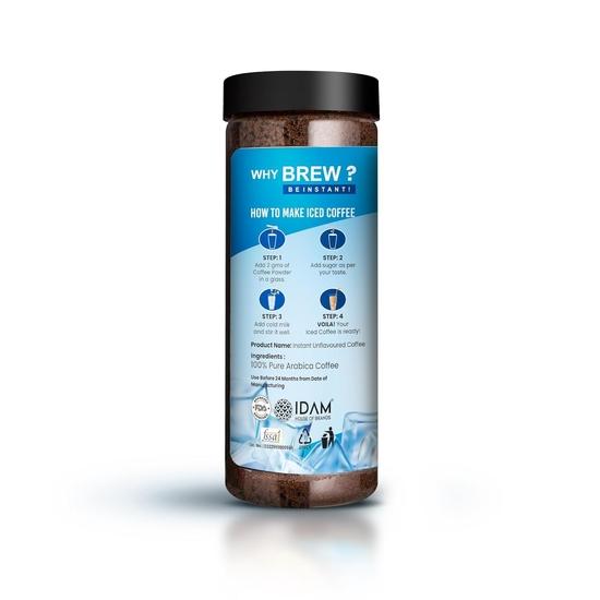 Bevzilla 200 Gram Instant Iced Coffee Powder & Frother Combo | Make 100 Cups | 100% Arabica Coffee | Cold Coffee | Unbreakable Jar