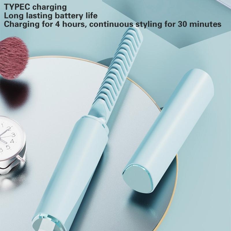 Travel Friendly Anti Scald Hot Comb with Cordless Rechargeable 3 Adjustable Heat Setting Hair Styling Accessories