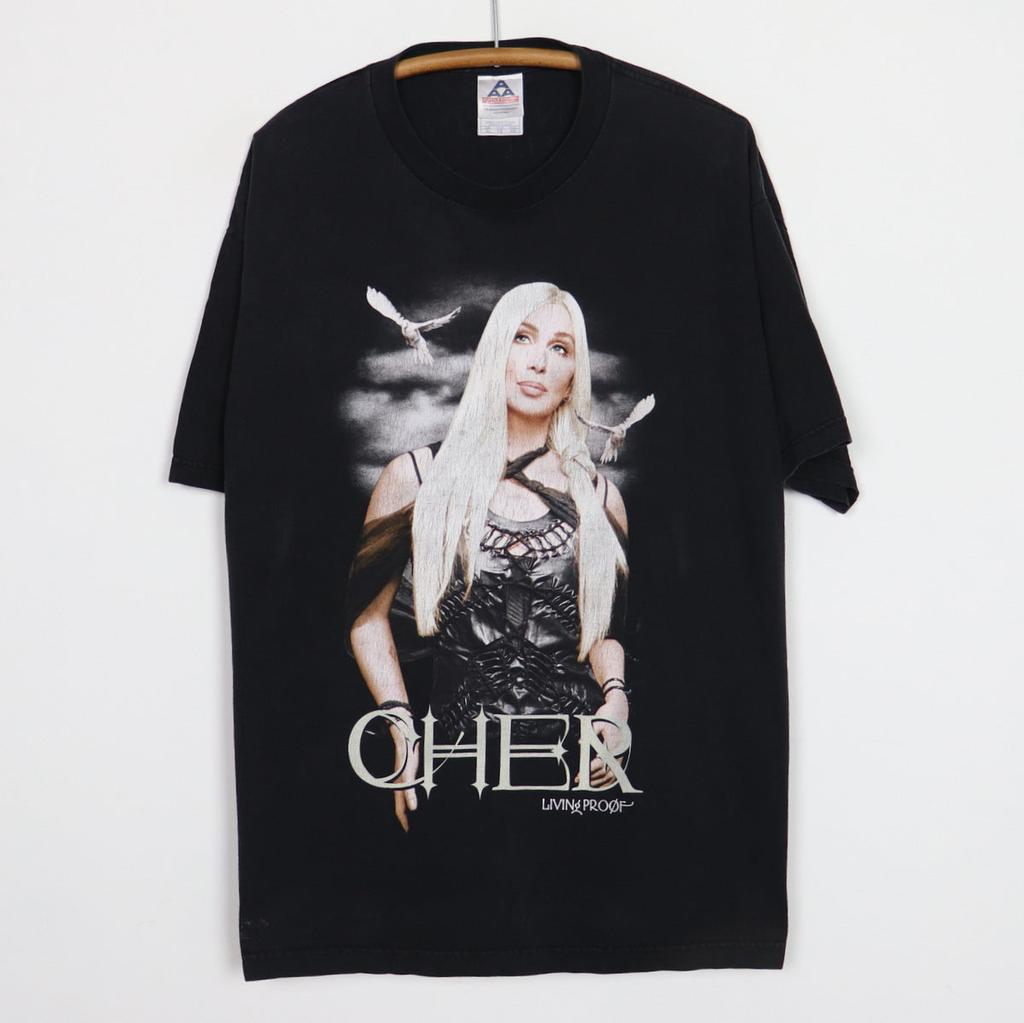 T-shirt Cher Living Proof Tour 2002 Unisexe Manches Courtes Cadeaux Pour Fan MM001