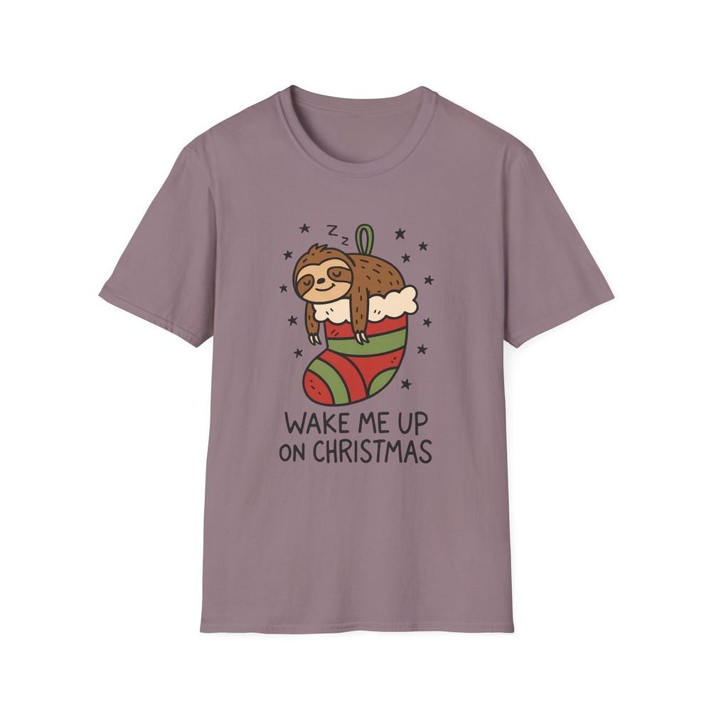 

Unisex Softstyle T-Shirt Funny Sloth Christmas Stocking Holiday Cartoon Graphic 4XL