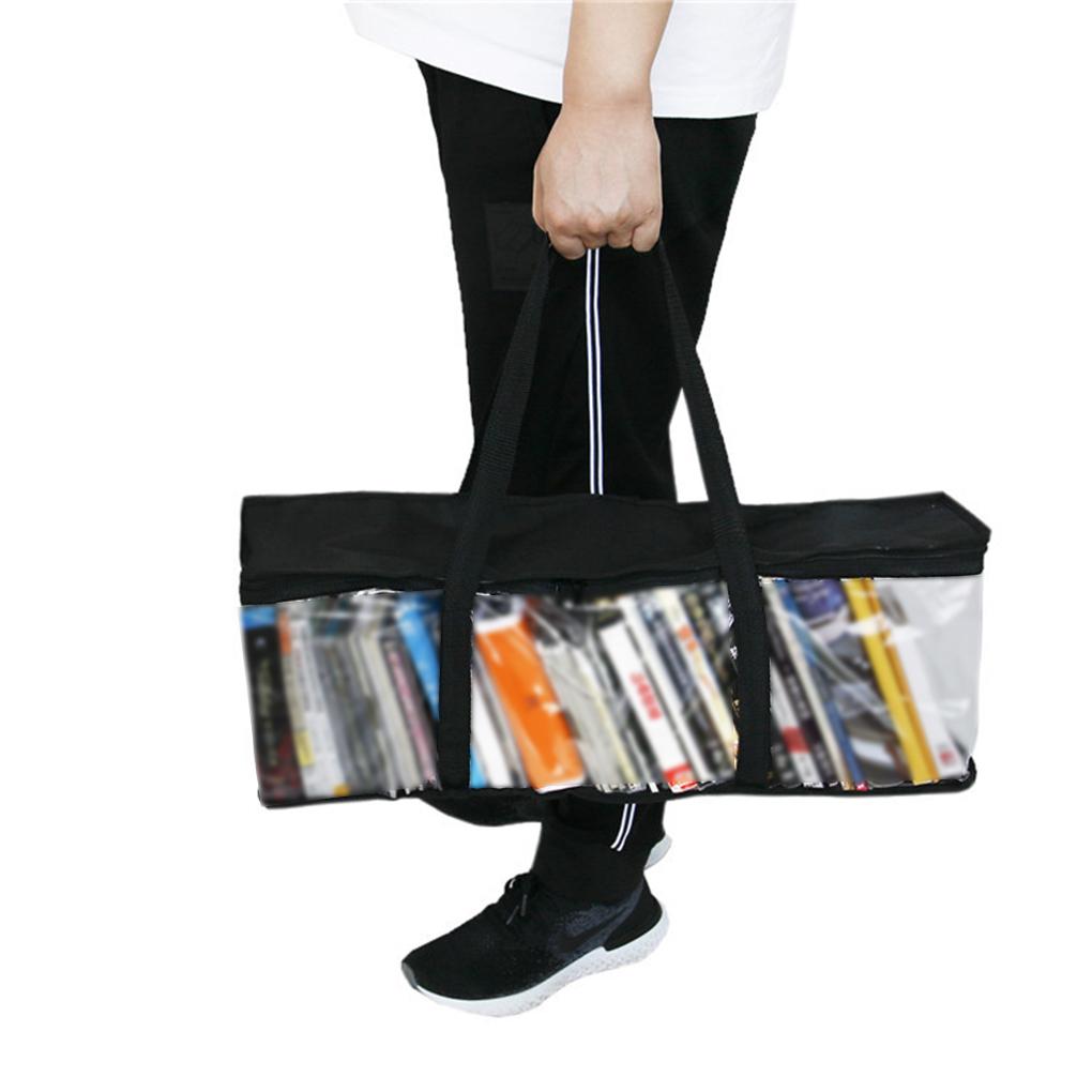 Storage Bag DVD Books Transparent Portable Dust-Proof Boxes Protective Casing Desk Organizer Clear Home Office