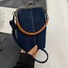 Denim Crossbody Telefoontasje Dames Kiss-Lock Portemonnee Retro Handtas met Tophengsel Verstelbare Schouderband Crossbody Tas voor Bijeenkomsten Feesten