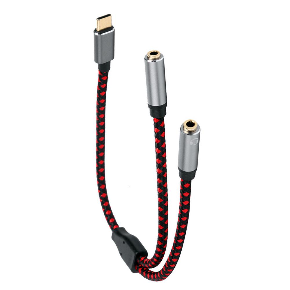 

Адаптер аудиоразъема Type-C Plug and Play, стерео двойной звук, отдельный разъем для ноутбуков, планшетов, смартфонов, компьютеров