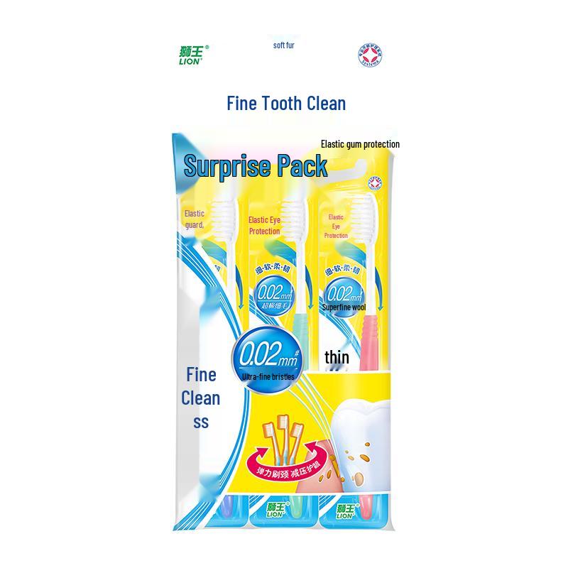 Lion Fine Tooth Clean Gum Care Toothbrush, 12-Count