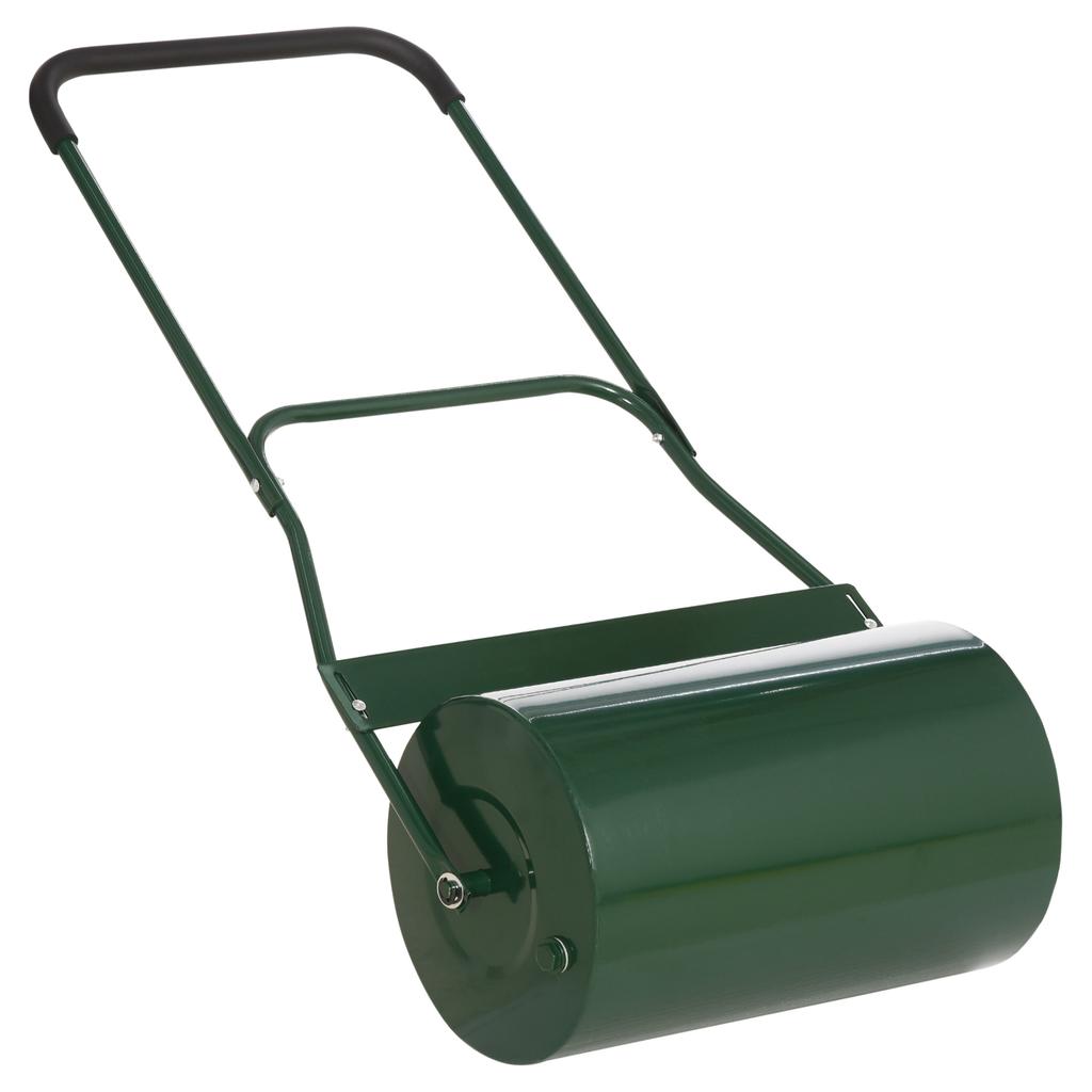 40L Garden Lawn Roller, Water Sand Filled Outdoor Grass Roller, Diameter 32cm Heavy Duty Metal Lawn Push Rolling Tool for Grass Seeding