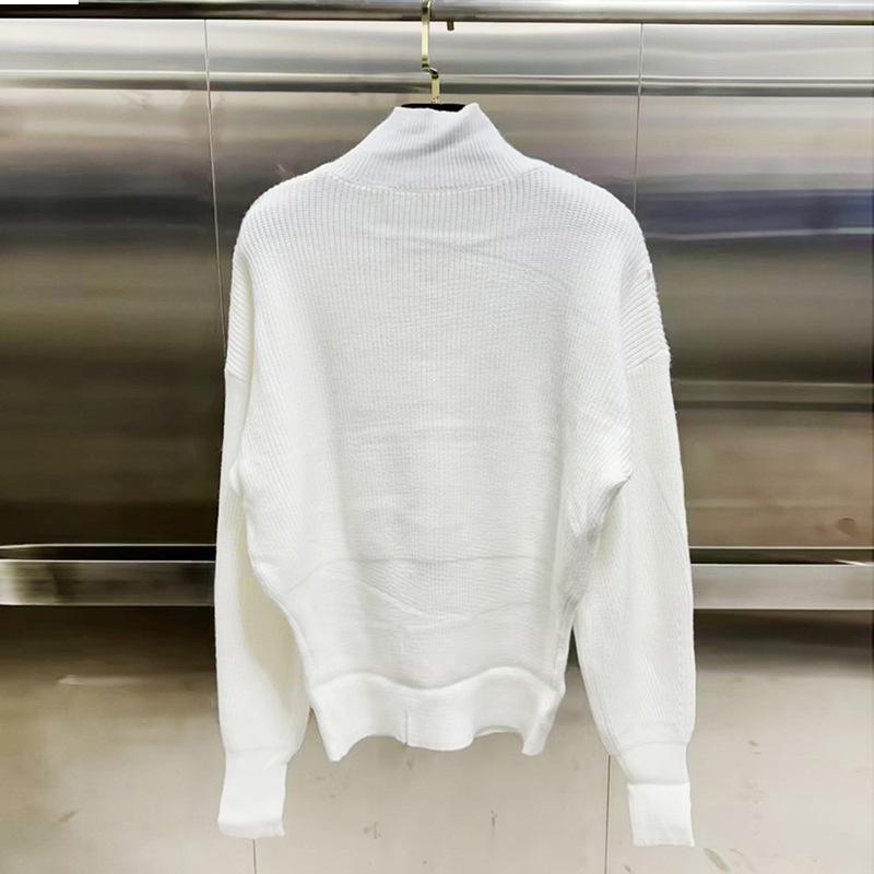 Women's Slim French Knit Sweater with 3D Bow, High Neck - Summer 2026 Arrival