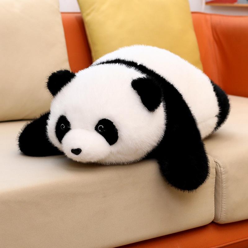 

Simulation lying down panda doll plush toy black and white red panda doll children accompany soothing rag doll 50cm（0.55kg）