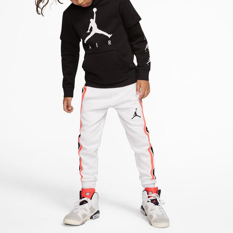 Jordan Logo Print Hooded Fleece Pullover Sweatshirt Kids Sweatshirts Black CT5366-010