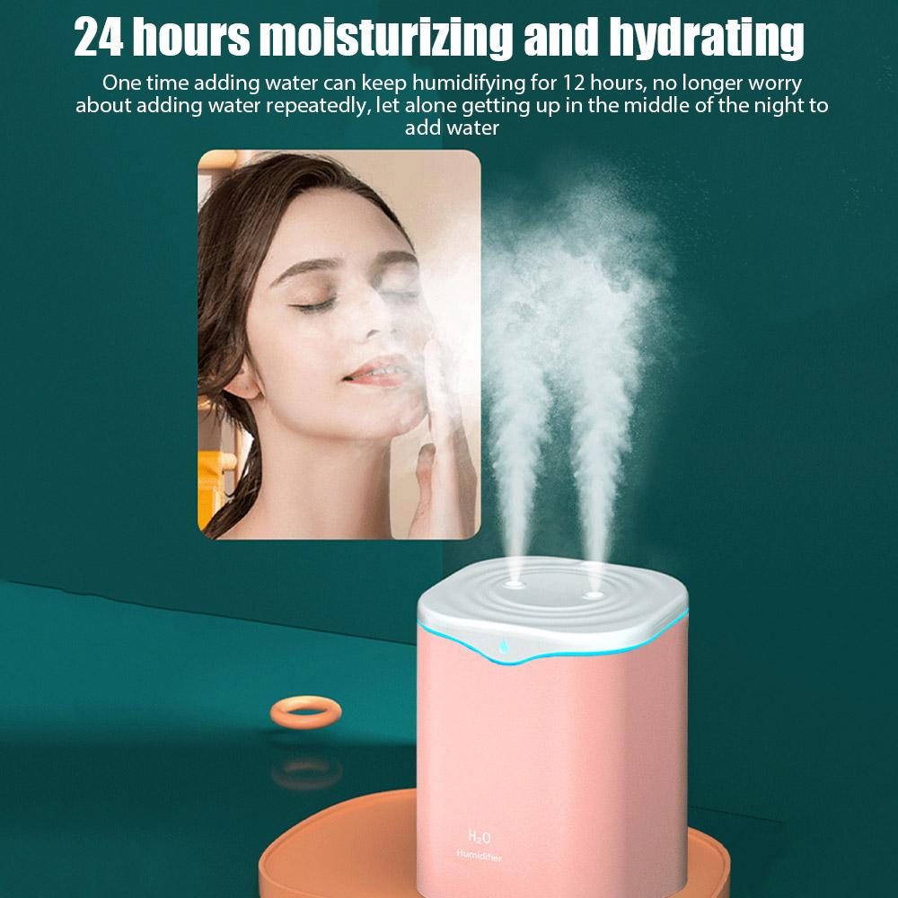 2L Large Capacity Dual Spray Humidifier USB Home Office Desktop Aroma Diffuser Mist Purifier Essential Oil Air humidificador