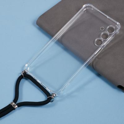 Pro Samsung Galaxy A16 5G/A16 4G Pouzdro Zesílený Roh TPU Průhledný Kryt na Telefon se Šňůrkou