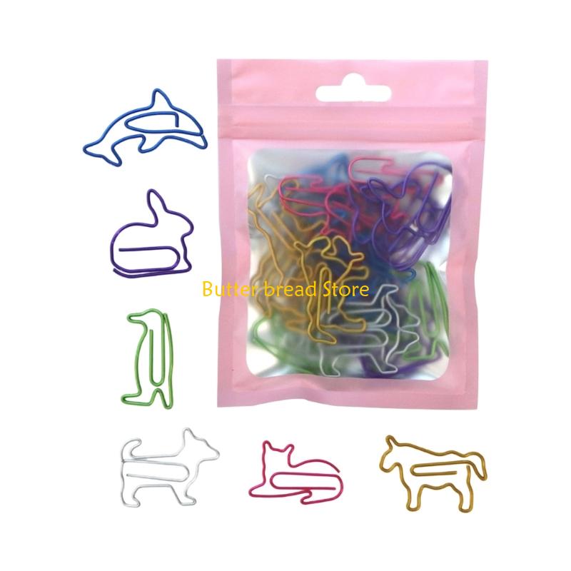 W89C Multifunctional Paper Clips Assorted Color Metal Paperclips File Paper Clamp Metal Bookmarks Clip for Office School