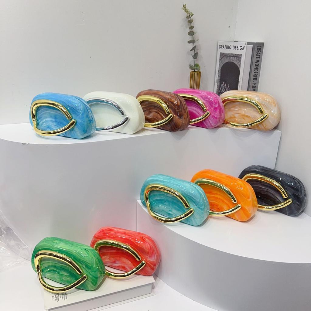 Women's Trendy Chain Crossbody Shoulder Bag Handbag Acrylic Wedding Evening Bag Shell Formal Clutch Purse for Women Evening Bag Formal Clutch Purse