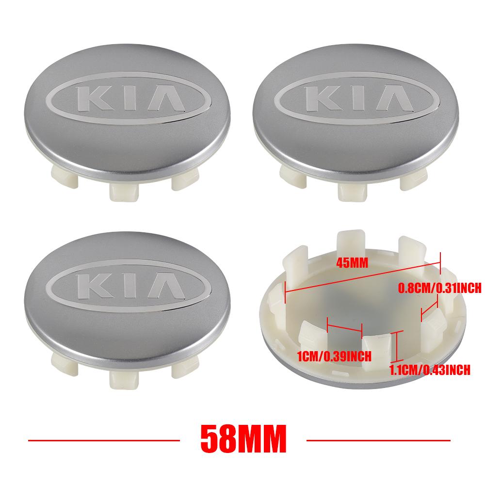4 Stück 56/58mm Auto Radnabenabdeckung Aufkleber für Kia Sportage 3 Rio Ceed Carnival Forte Seltos Picanto Soul EV6 Niro