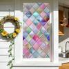 Buntglas-Effekt Fensterfolie Geometrisches Muster Dekorativ Statisch Haftend UV-Blockierung Hitzeregulierung Vintage Regenbogen Fensteraufkleber für Wohnzimmer