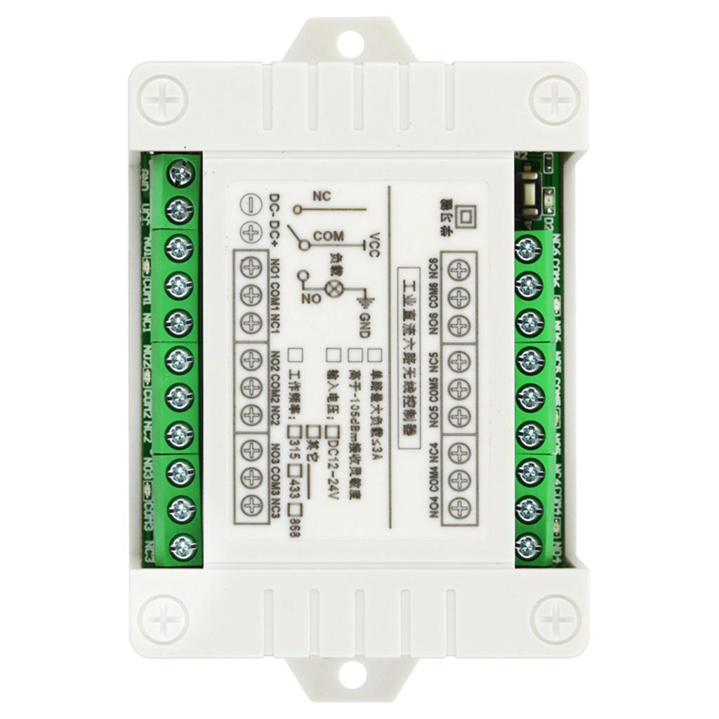 315/433mhz Wireless Remote Control Switch,DC 12v 6ch Transmitter + Receiver