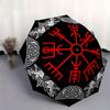 Viking Vegvisir Compass Norse Symbol Decal Car Window Laptop Black/RedUmbrella, Portable 3-Fold Umbrella for Men & Women,Christmas Gift ES172
