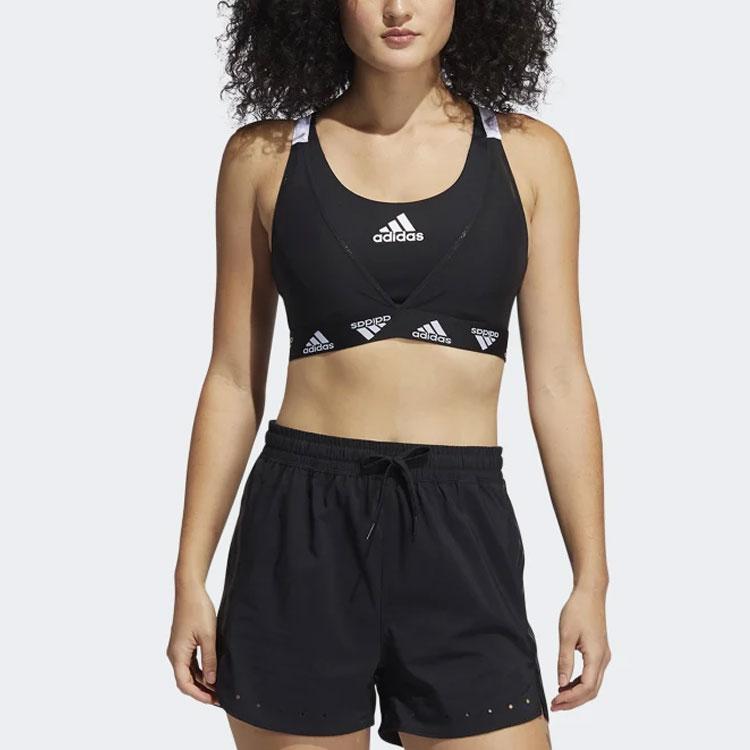 adidas Logo Muster Sport-BH Damen Unterwäsche Schwarz GM8300