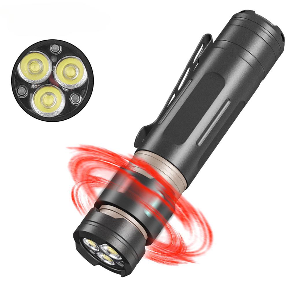 Portable High Power 3* XPG LED Flashlight 18650 5000LM EDC Type-C SOS Fluorescent Light Decompression Toys