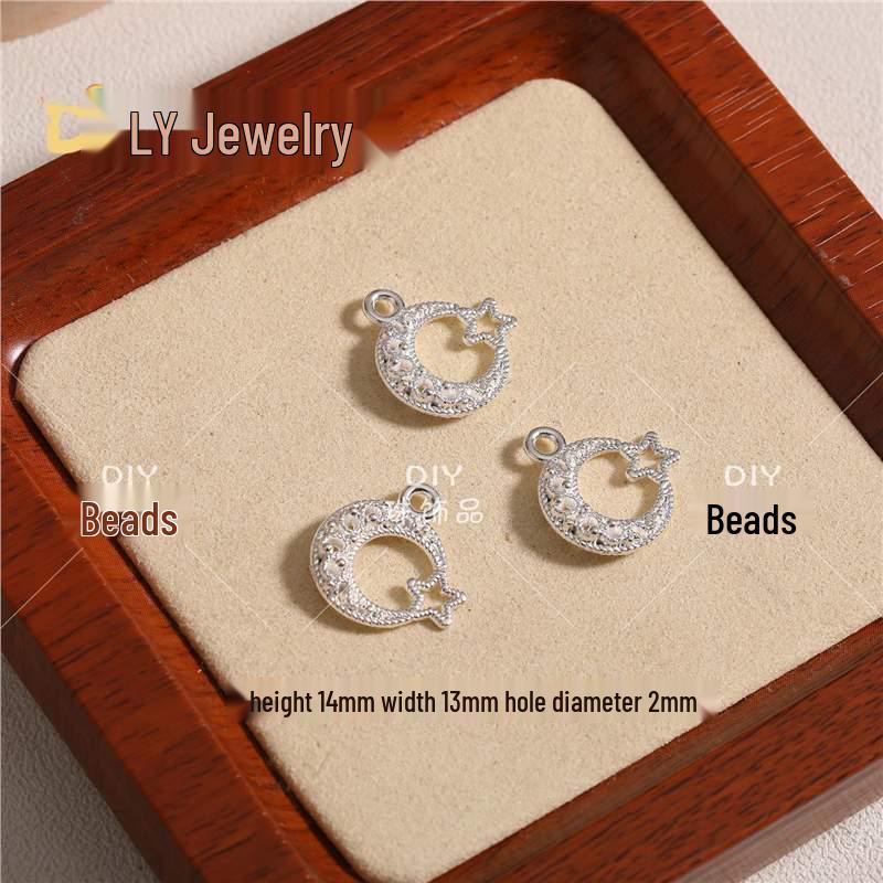 Moon Series Hollow Pendant Charms for DIY Beaded Jewelry