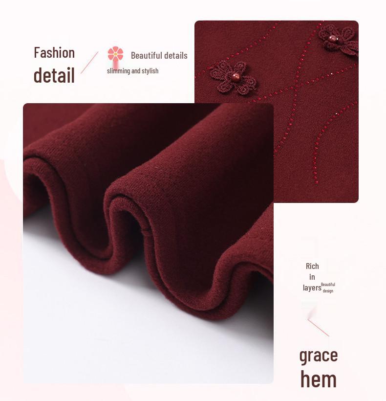 Plus Size Velvet Winter Top - Stylish New Arrival for Middle-Aged Women