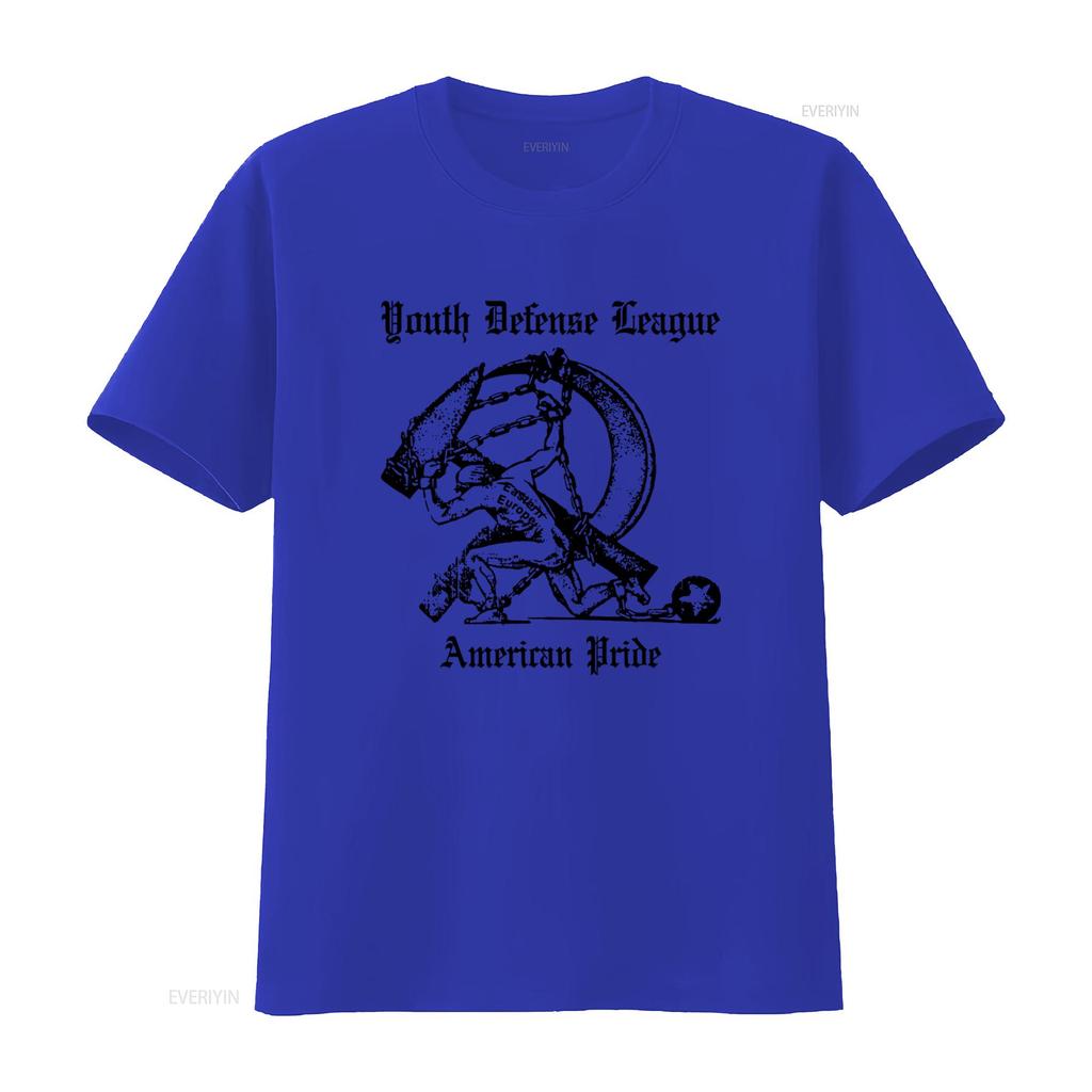 Youth Defense League T Shirt with American Pride Print Stylish and Patriotic Design for Vintage Washed Casual Breathable