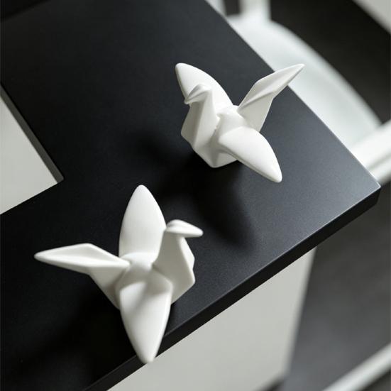 Yousheng Geometric Origami Cranes Figurine, Modern Cranes Sculpture, Minimalist Shelf Accent, Nordic Creative Cranes Sculpture for Desk