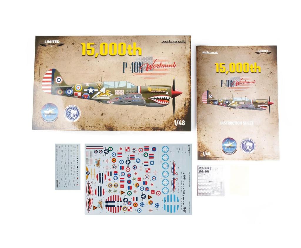 Eduard Scale Limited Edition Warhawk Commemorative Paint Plastic Model Kit EDU11193 1/48 P-40N 15,000th (Airplane)