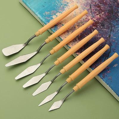 7-teiliges Set Edelstahl Ölmalerei Mischmesser, Palettenmesser, Schaber, Künstler Handwerksspachtel - Ölmalerei Kunstwerkzeuge