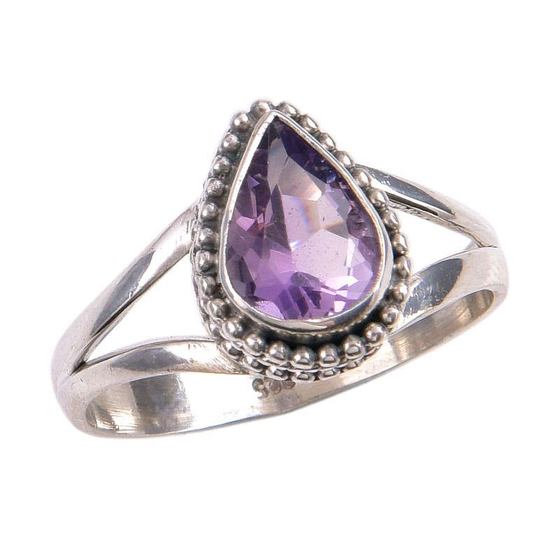 Natural Pink Amethyst Gemstone 925 Solid Sterling Silver Jewelry Ring S.9 O6W52