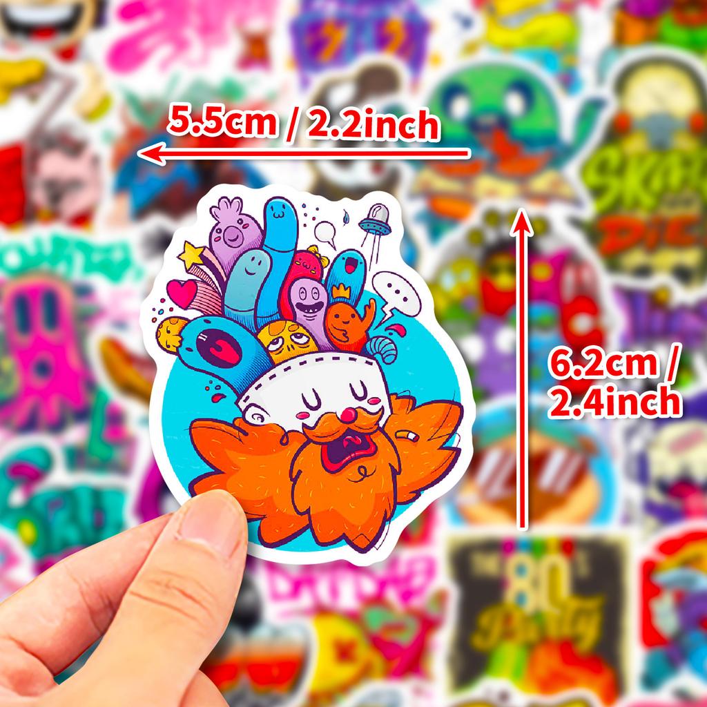 50 Street Graffiti Series Stickers Cartoon Stickers Helmet Graffiti Stickers Hand Account Stationery Decoration Stickers