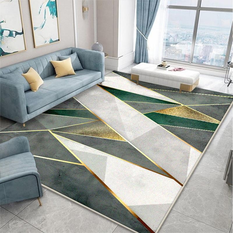 Nordic Geometric Living Room Carpet Modern Decoration Bedroom Bedside Fluffy Plush Rug Cloakroom Bathroom Non-slip Soft Door Mat