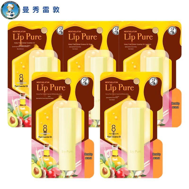 Mentholatum Honey & Rosehip Lip Balm 5-Pack
