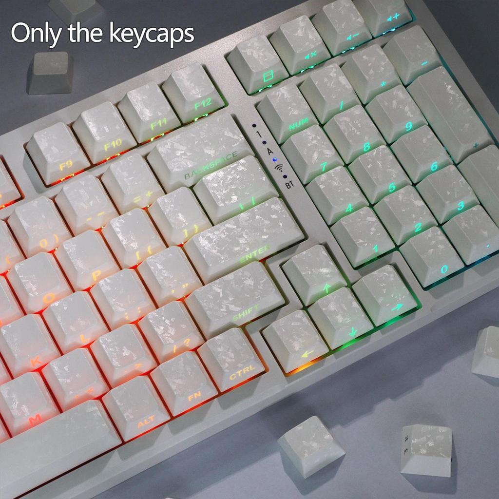 In Stock Carbon Fiber Texture Keycaps Set: 141-Key Translucent PBT with Side Engraving and Magnetic Switch Compatibility.