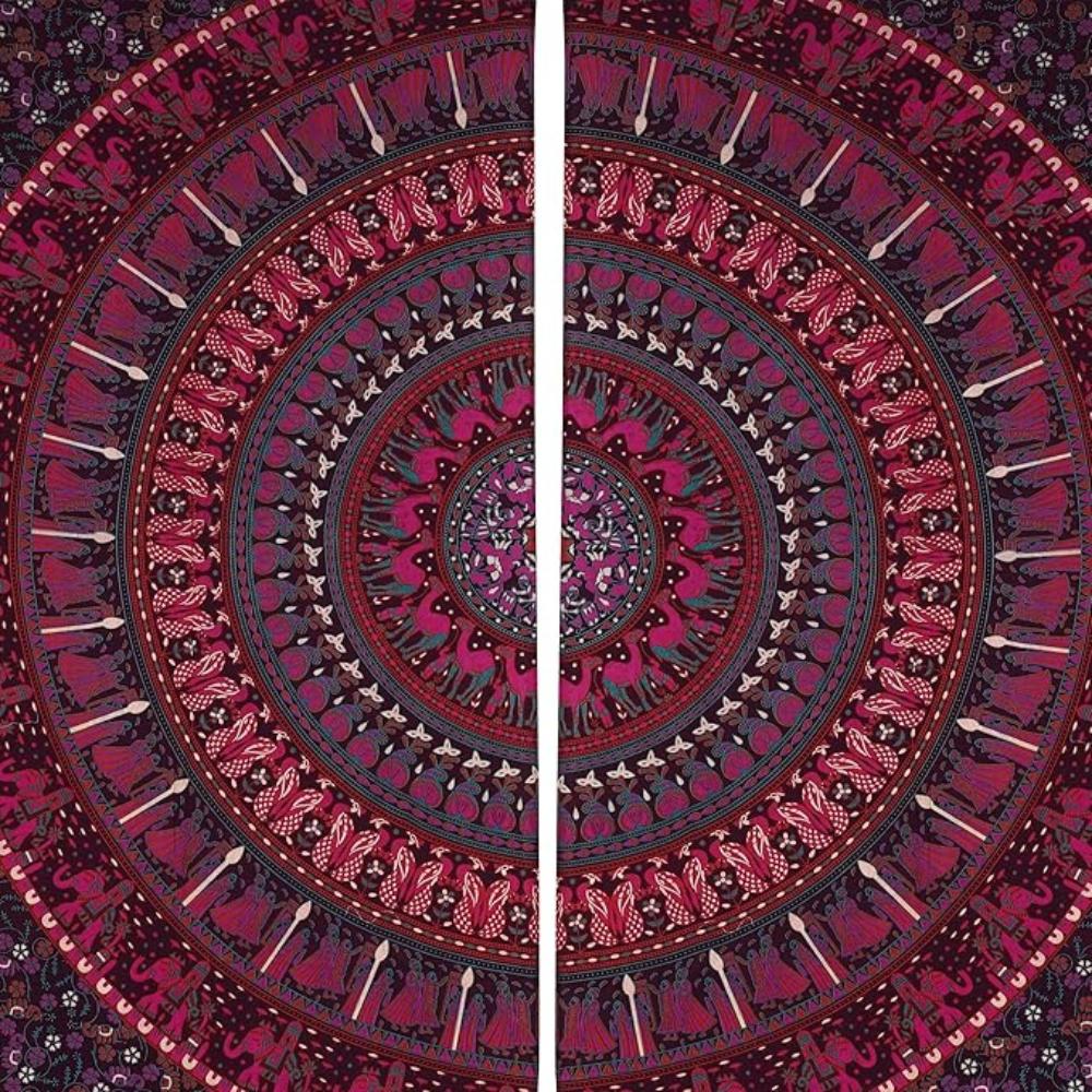 Bless International Beautiful Indian Bohemian Psychedelic Hippie Tree of Life Window Curtain Panels for Bedroom, Living(Queen & King)