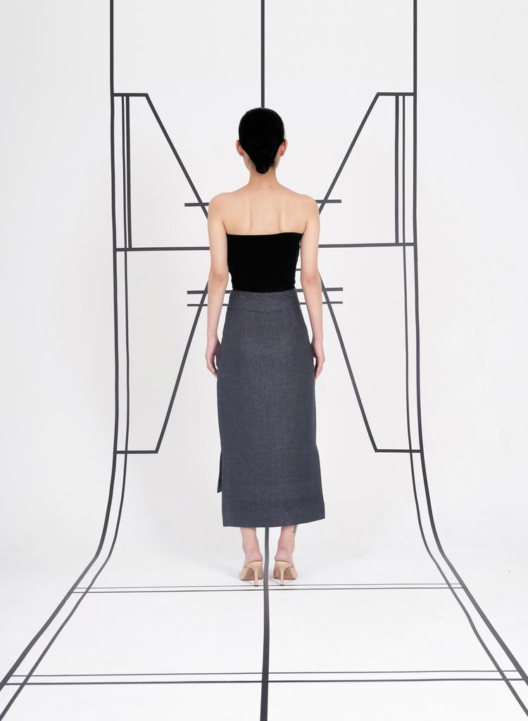 Gomok Straight Skirt (Navy)
