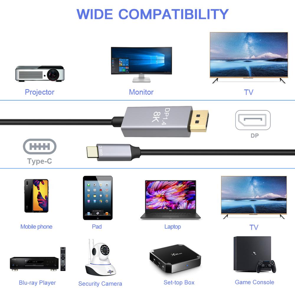 Buy USB C To DP1.4 PD Charging Cable 