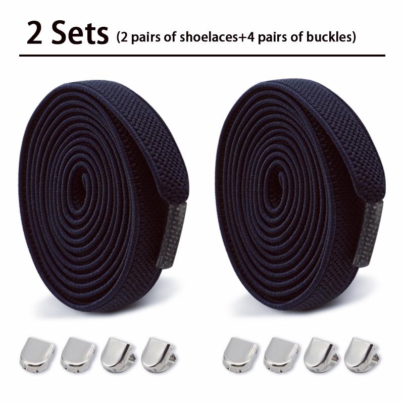 2Pair Elastic Laces Sneakers Tennis Shoelaces without ties Kids Adult No Tie Shoe laces 8mm Flat Shoelace Shoes Accessories