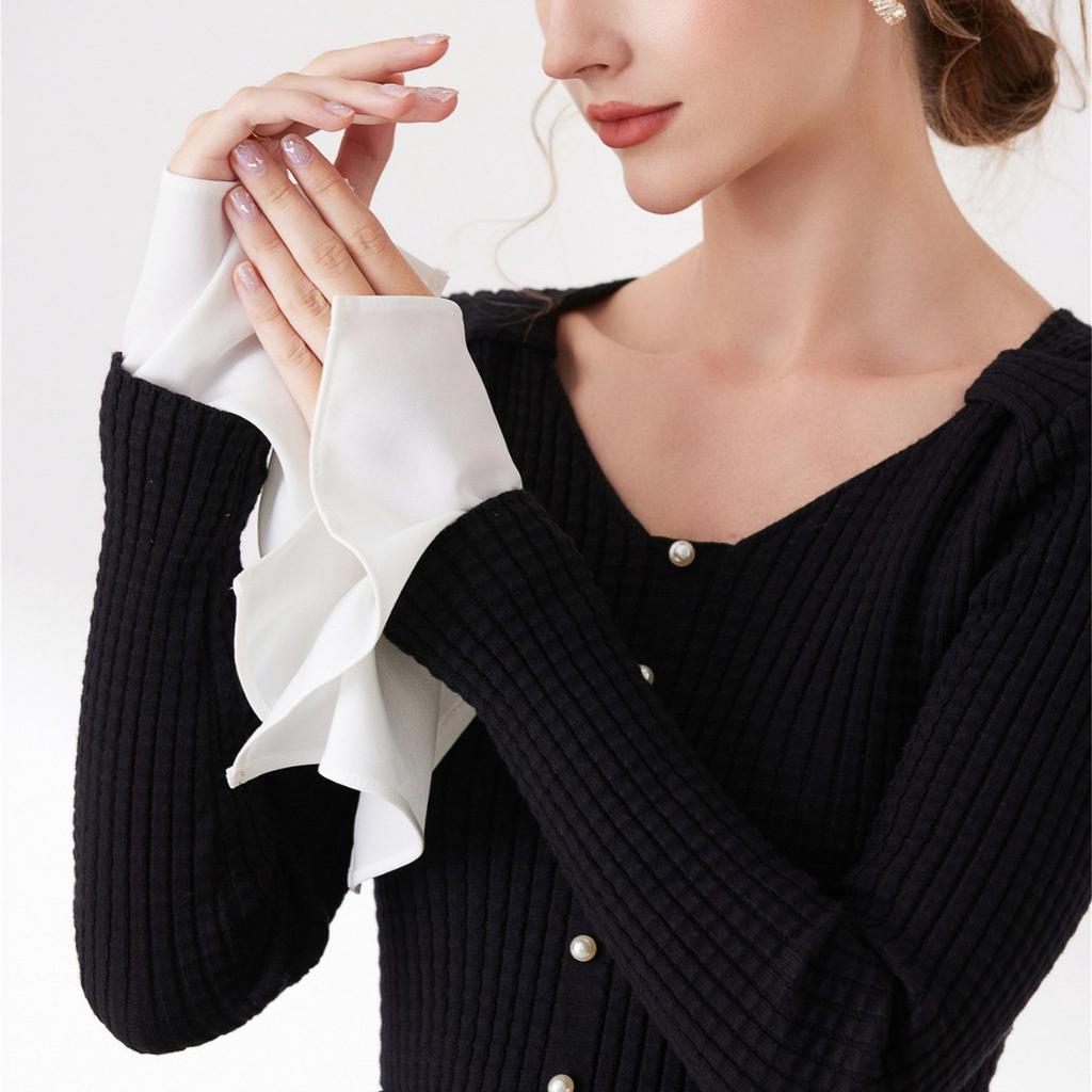 Fashionable Irregular False Sleeves Versatile Bell Sleeves Women'S Skirt Hand Sleeves Three-Dimensional Decoration Fake Cuffs