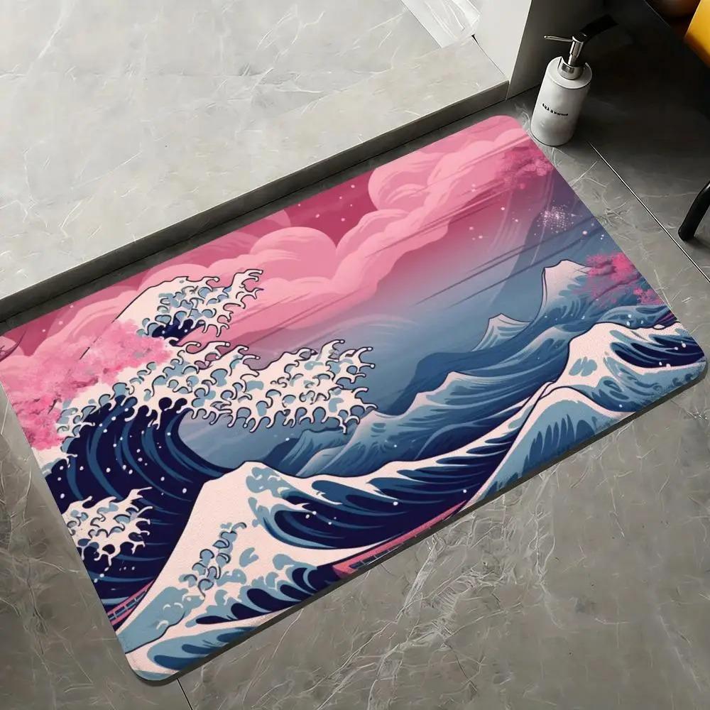 Japanese Style Floor Carpet Dirt Resistant Home Decorative Rug Indoor Outdoor Entrance Mat Foot Mats for Living Room Bedroom