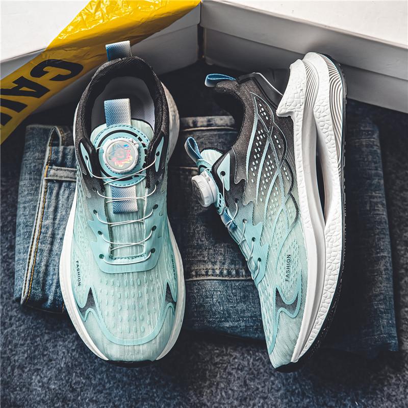 New Men's Shoes Autumn Breathable Button Rotating Convenient Mesh Sports Outdoor Sports Leisure Running and Hiking Shoes