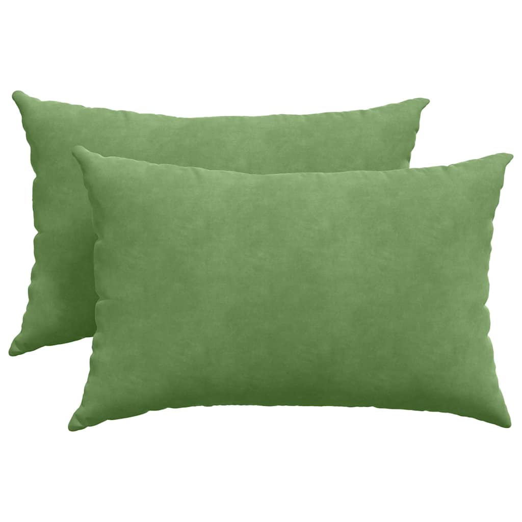 Sofa Cushions 2 Pieces Light Green 60 X 40 Cm Cord Fabric