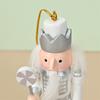 Pack of 5 Miniature Silver Nutcrackers Figurine Charm Accessories Wood Hanging Pendant Holiday Decoration Supplies