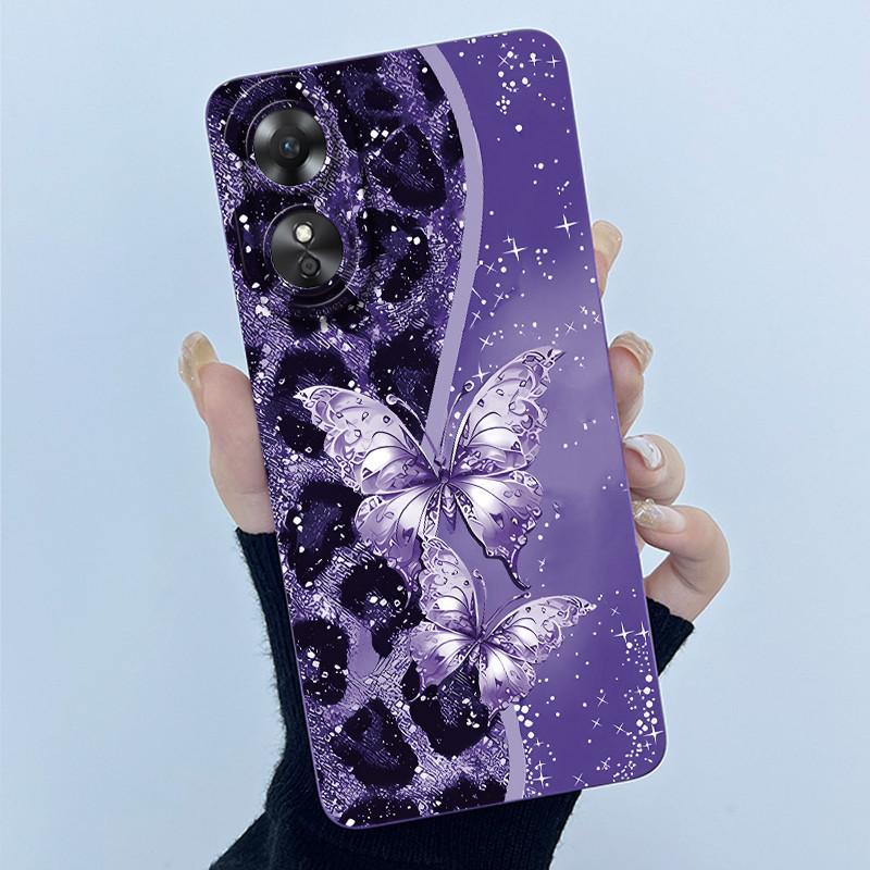 For OPPO A17 A17K 2022 CPH2477 Case Back Cover Cute Panda Sweet Girls Soft Silicone TPU Phone Case Shockproof Protective Casing