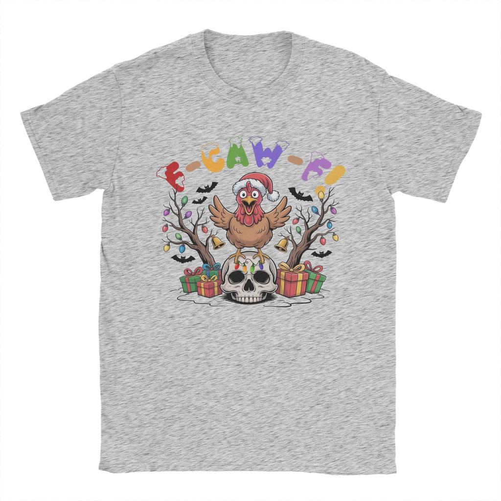 Men's T-Shirts Christmas F-Caw-F Chicken Hipster Pure Cotton Tee Shirt Short Sleeve  T Shirt Crew Neck Tops Printed