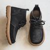Men’s Retro Short Ankle Boots Shoes Fashion Casual Driving Shoes Black Brown Wide Head High Top Shoes Plus Size